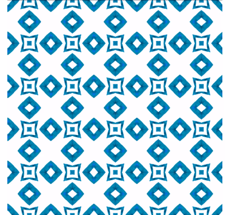 Papel de parede para sala de jantar diamante azul geométrico - TenStickers