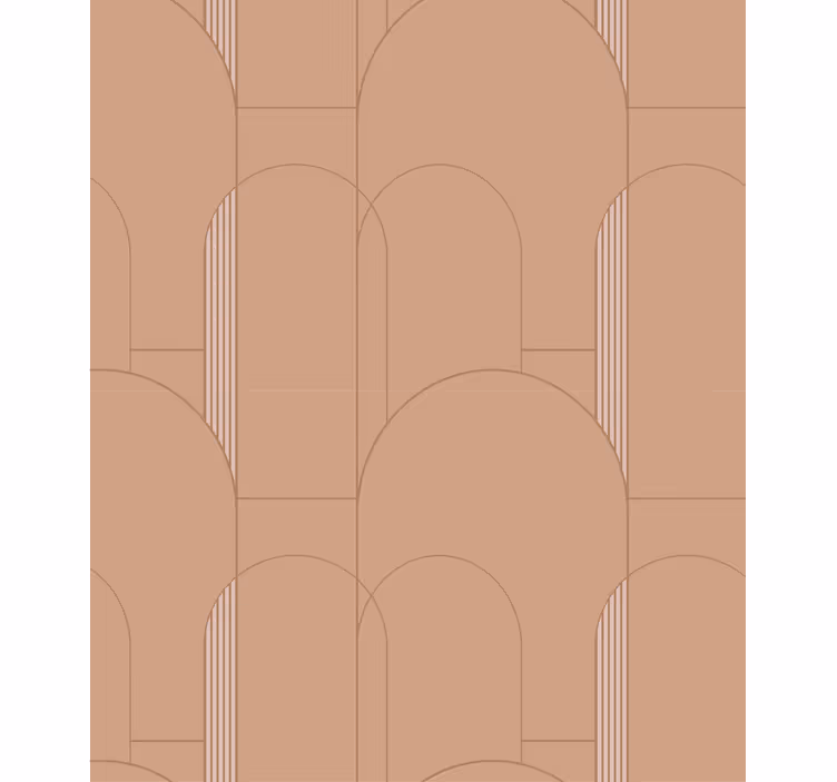 Papel de parede para sala de jantar padrão circular terracota - TenStickers