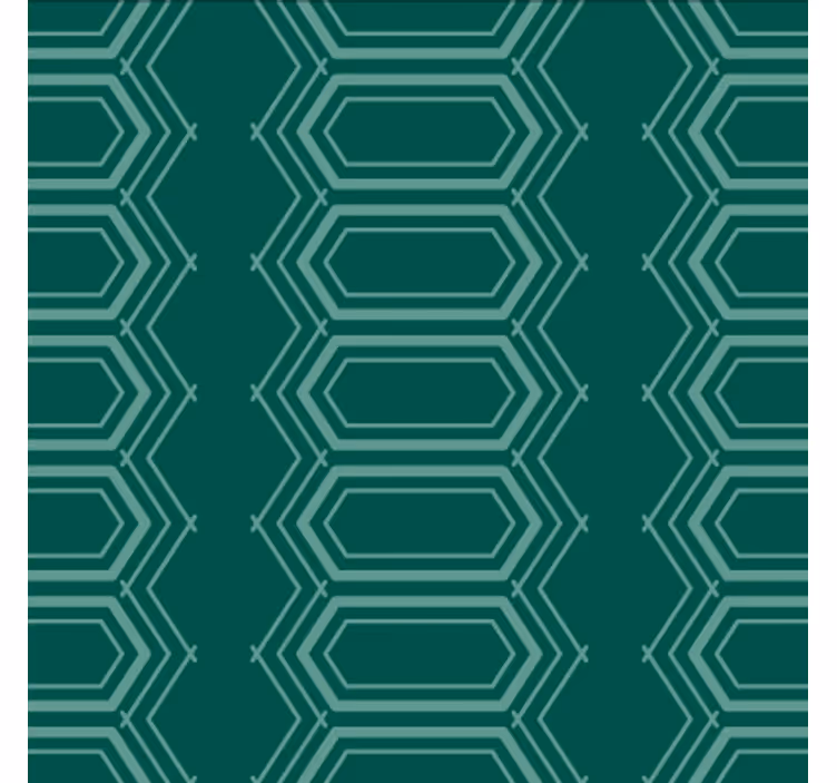 Papel de parede para sala de jantar padrão circular verde - TenStickers