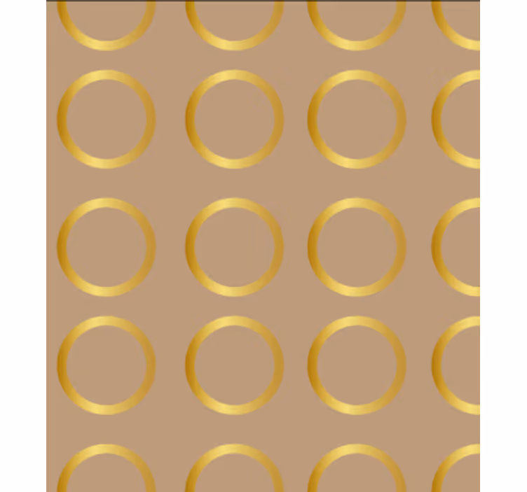 Papel de parede para sala de jantar círculos dourados geométricos - TenStickers