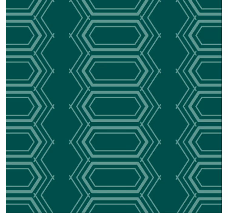 Papel de parede para sala de jantar padrão geométrico esmeralda - TenStickers
