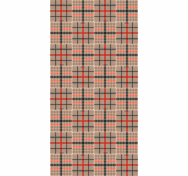 Papel de parede para sala de jantar padrão xadrez marrom - TenStickers