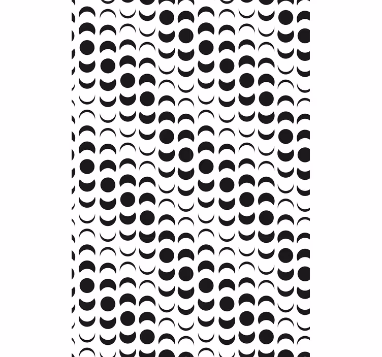 Papel de parede para sala de jantar semicirculos monocromáticos - TenStickers