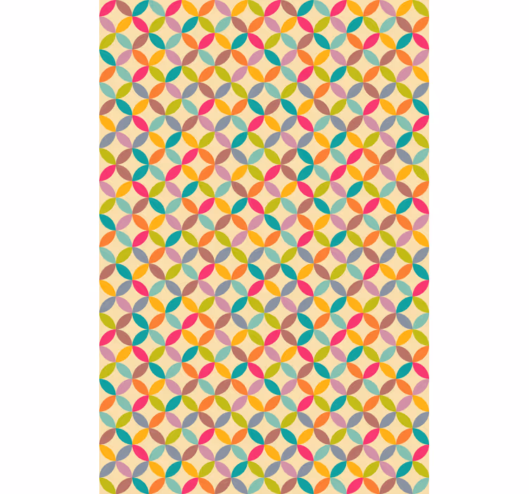 Papel de parede para sala de jantar geométrico colorido - TenStickers