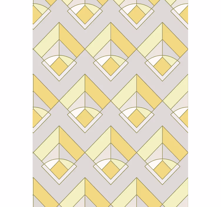 Papel de parede formas geométricas amarelo e cinza - TenStickers