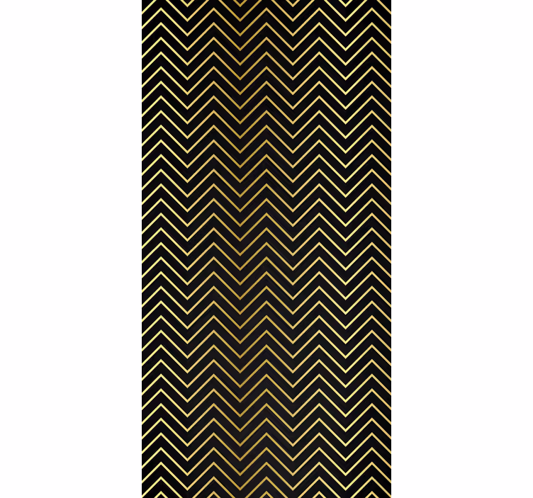 Papel de parede formas geométricas em padrão chevron dourado - TenStickers