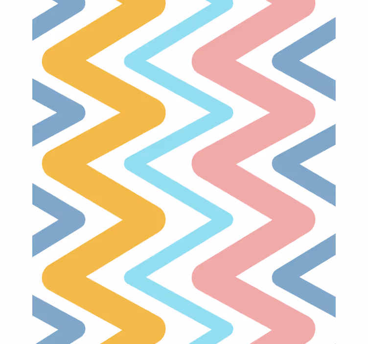 Papel de parede formas geométricas conceito zigzag vibrante - TenStickers