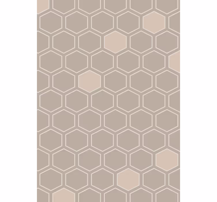 Papel de parede formas geométricas hexágono bege - TenStickers