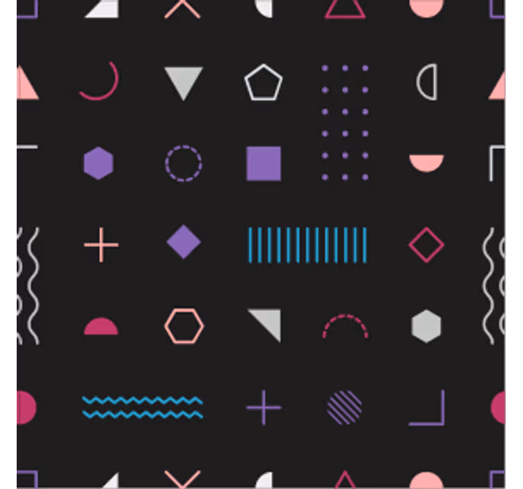 Papel de parede formas geométricas exibe formas divertidas - TenStickers