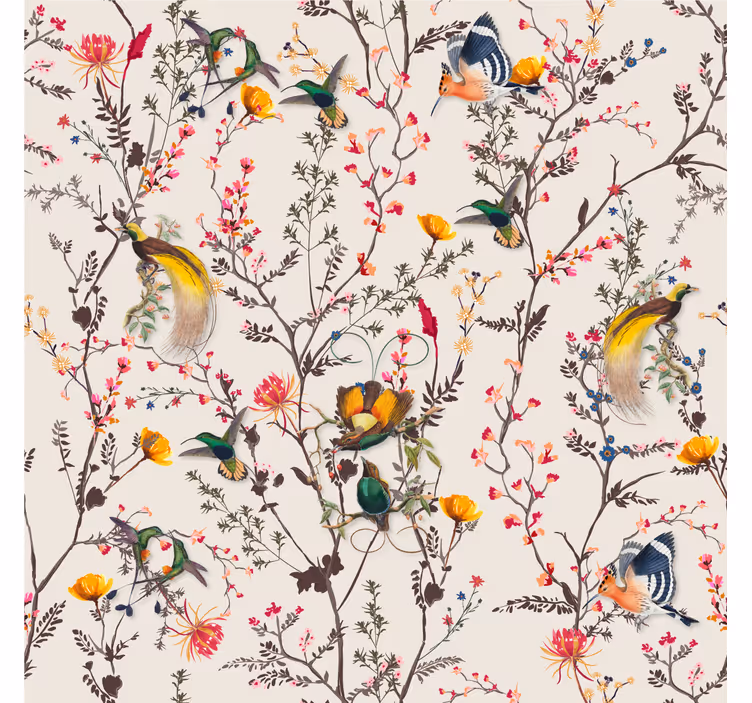 Papel de parede natureza com design floral naturalista - TenStickers
