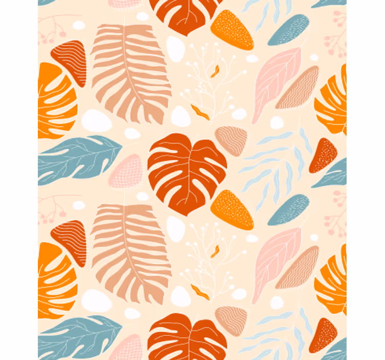 Papel de parede natureza folha colorida - TenStickers