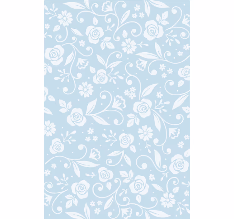 Papel de parede natureza ornamento flor azul - TenStickers