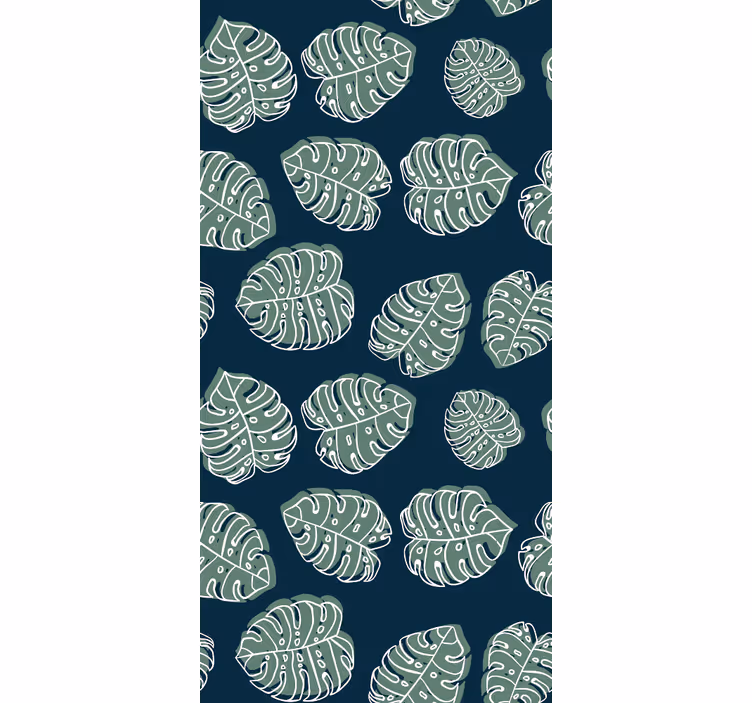 Papel de parede natureza monstera deliciosa verde e azul - TenStickers