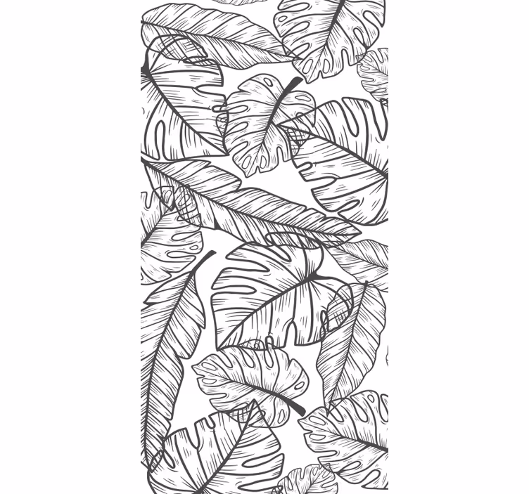 Papel de parede natureza contorno de folhas grandes - TenStickers