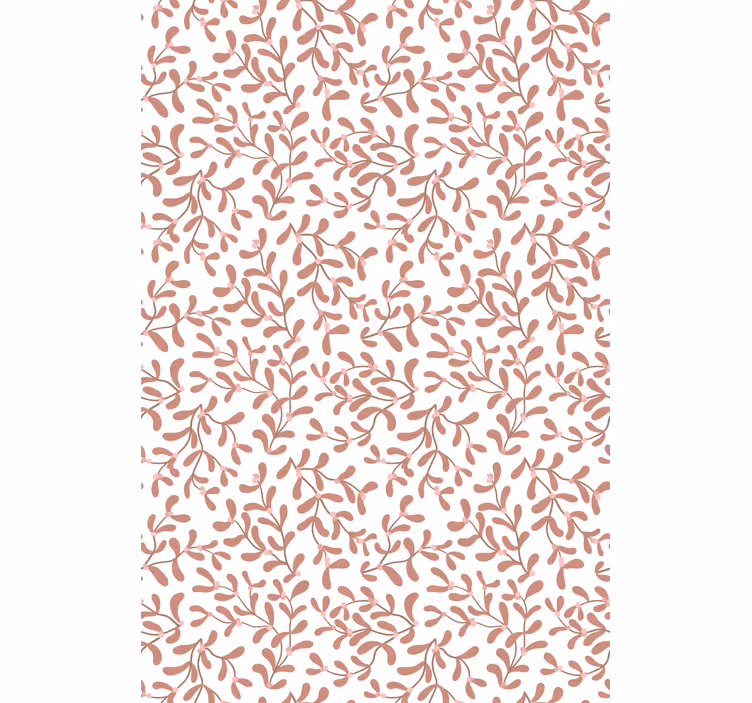 Papel de parede natureza padrão de pequenas folhas terracota - TenStickers
