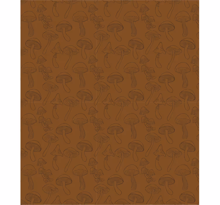 Papel de parede natureza padrão cogumelos - TenStickers
