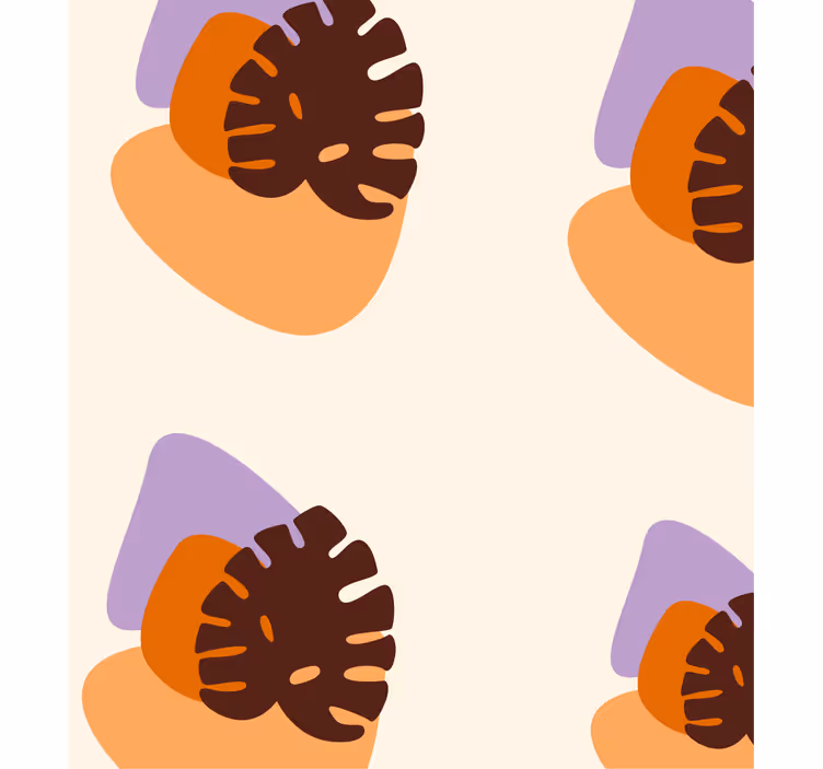 Papel de parede natureza formas de folhas coloridas - TenStickers