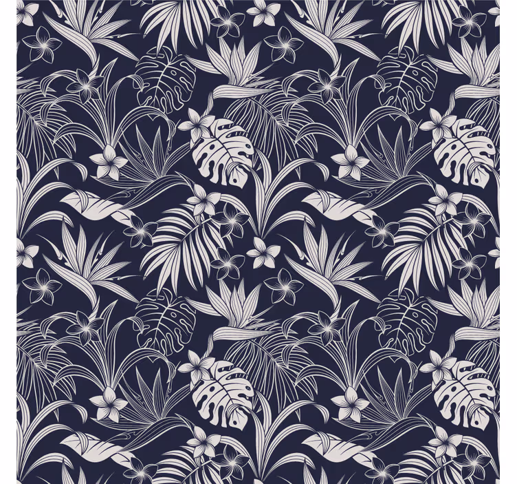 Papel de parede natureza com padrão floral tropical - TenStickers