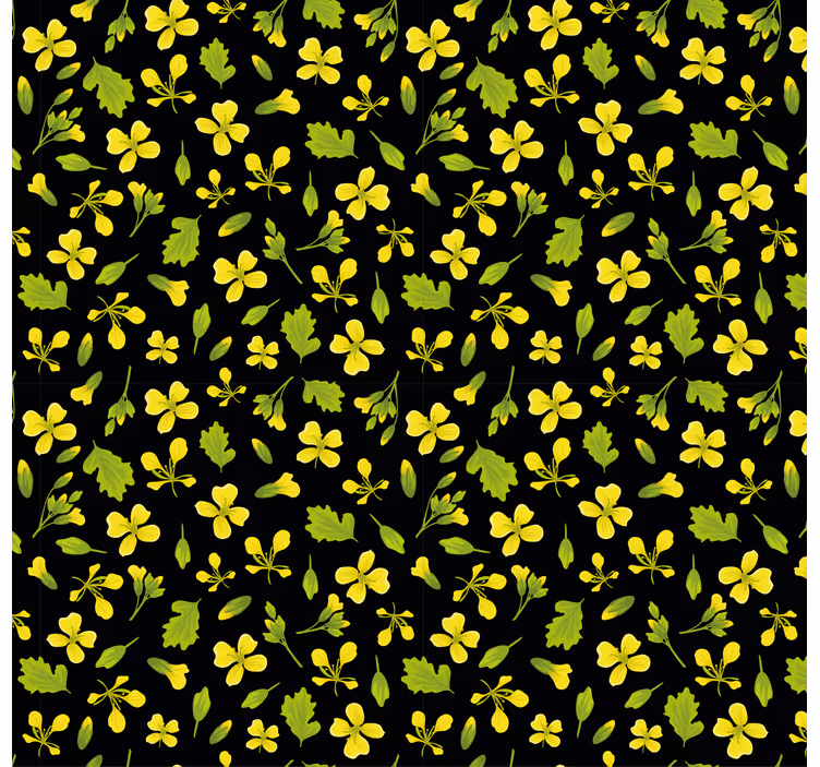 Papel de parede natureza com padrão floral vibrante - TenStickers