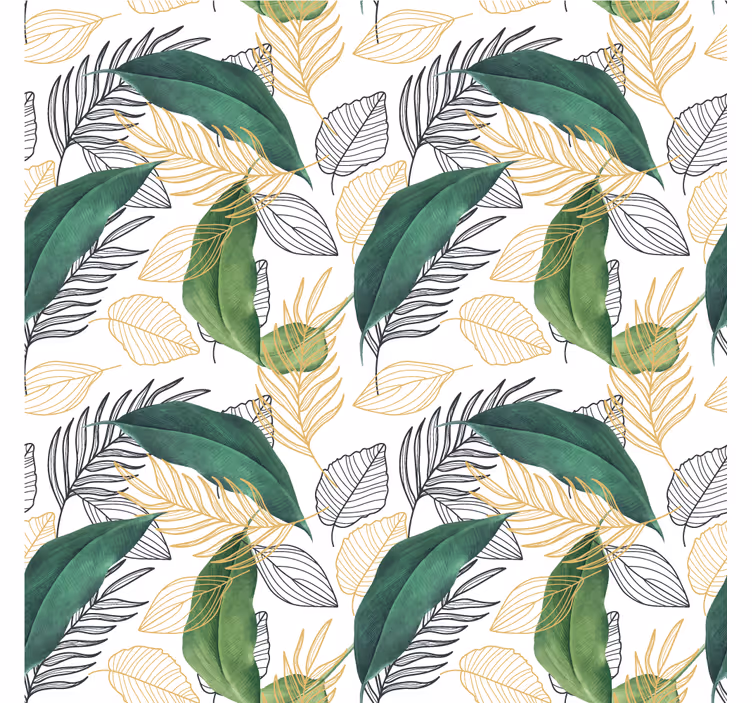 Papel de parede natureza elemento de folhagem rica - TenStickers
