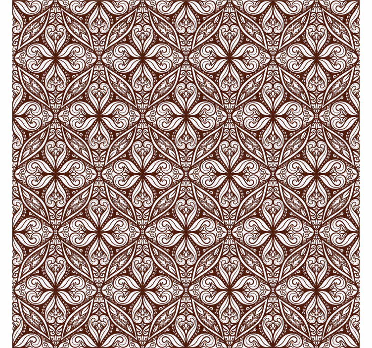 Papel de parede vintage com padrão floral marrom - TenStickers