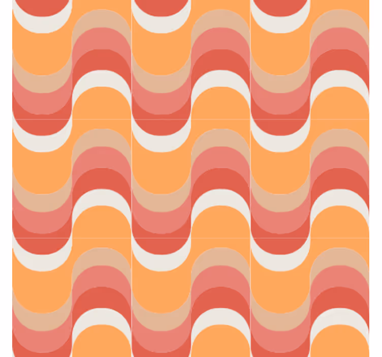 Papel de parede vintage com motivo de ondas vibrantes - TenStickers