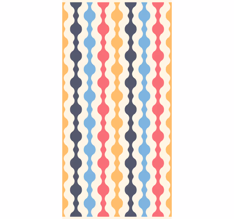 Papel de parede vintage com linhas retro coloridas - TenStickers