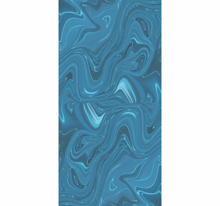 Papel de parede mármore em tons oceânicos ondulados - TenStickers