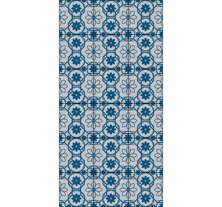 Papel de parede azulejo mosaico floral - TenStickers