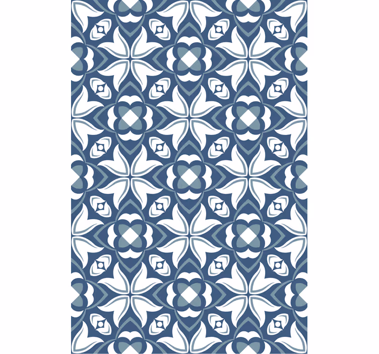 Papel de parede azulejo com elementos botânicos elegantes - TenStickers
