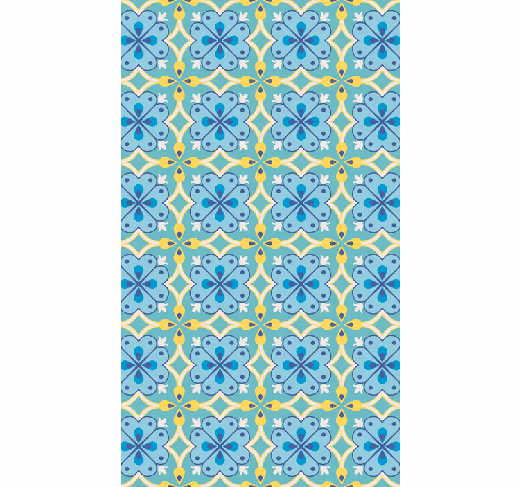 Papel de parede azulejo elementos florescentes - TenStickers