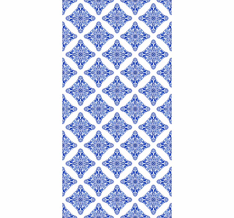 Papel de parede azulejo azul estampado - TenStickers
