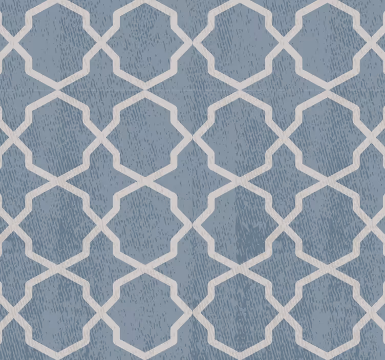 Papel de parede azulejo padrão geométrico azul - TenStickers