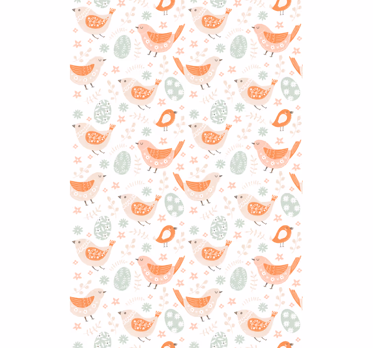 Papel de parede infantil passarinhos nórdicos minimalistas - TenStickers