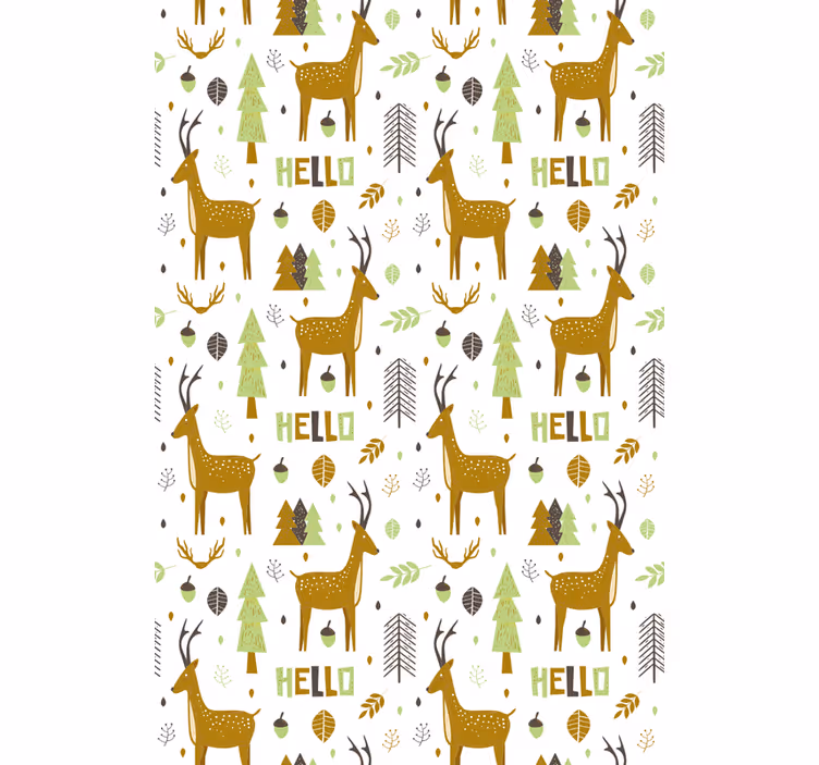 Papel de parede infantil saudação da floresta nórdica - TenStickers