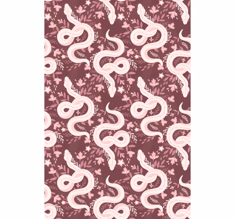 Papel de parede infantil serpentes florais enroladas - TenStickers
