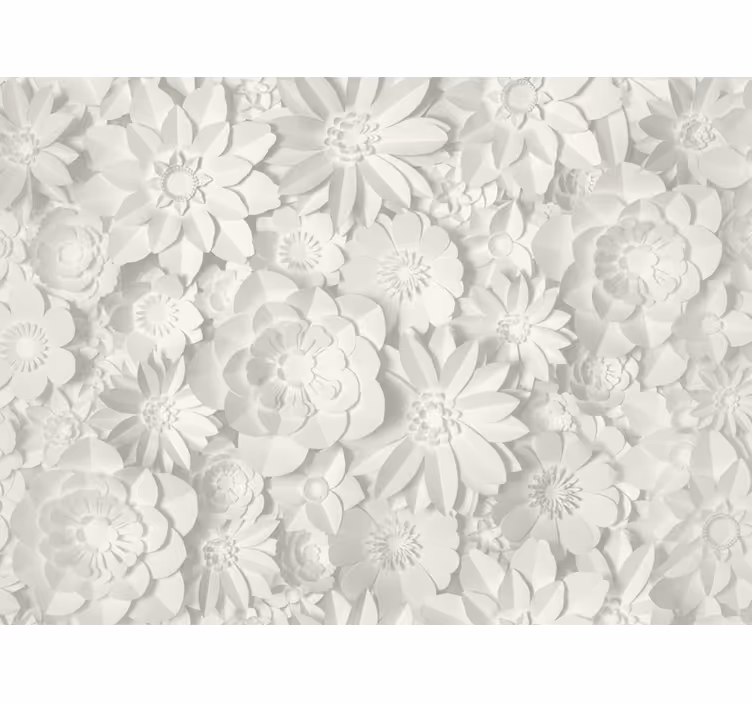 Papel de parede para sala flores brancas - TenStickers