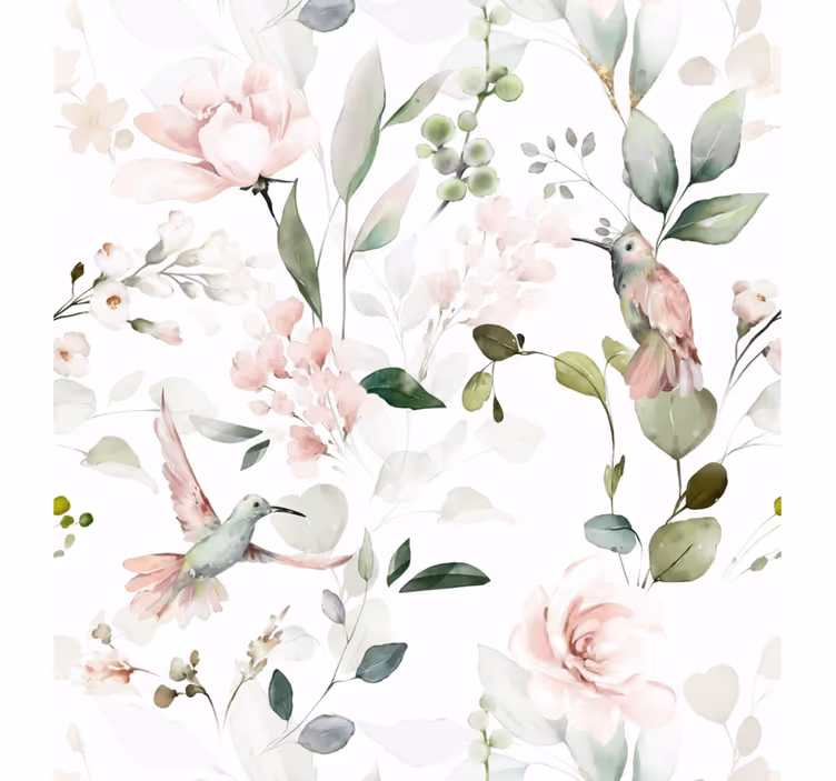 Papel de parede para sala pássaro em pastel suave - TenStickers