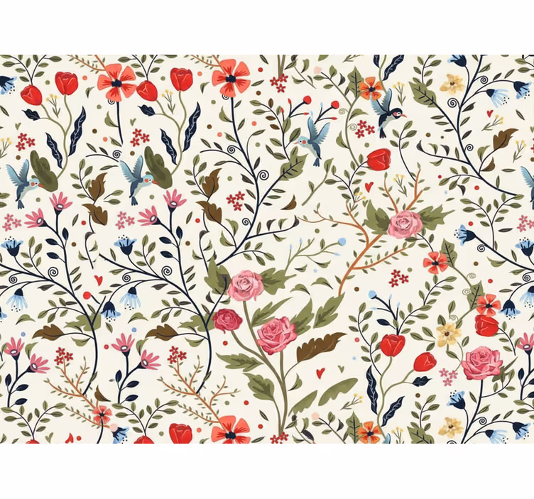 Papel de parede para sala jardim encantado folclórico - TenStickers