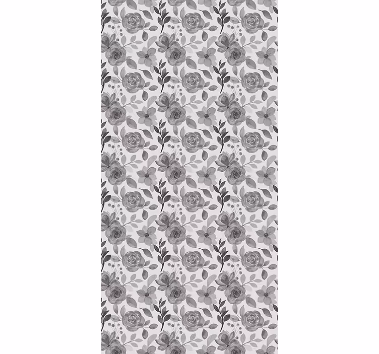 Papel de parede corredor flores cinzas elegantes - TenStickers