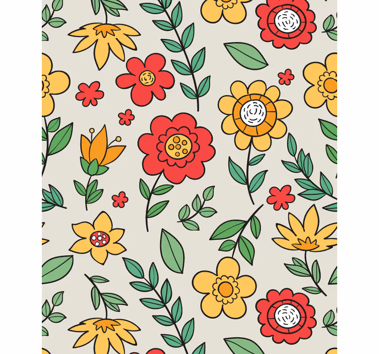 Papel de parede corredor com padrão colorido vívido - TenStickers