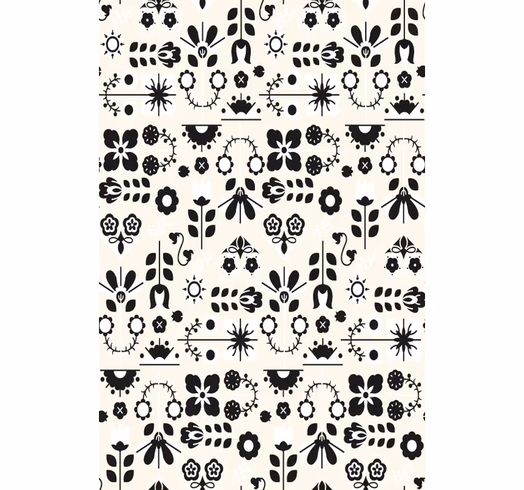 Papel de parede corredor com padrões florais encantadores - TenStickers