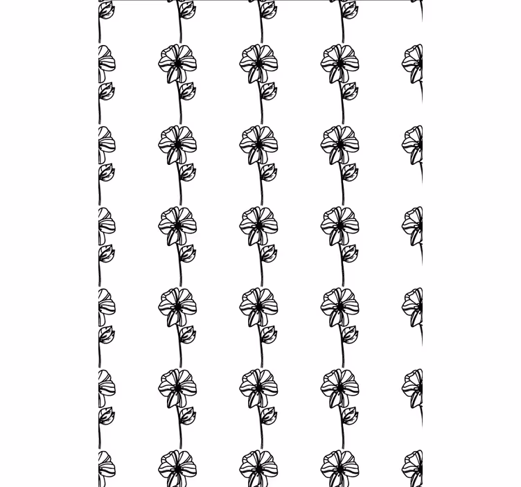 Papel de parede corredor flores verticais pretas - TenStickers