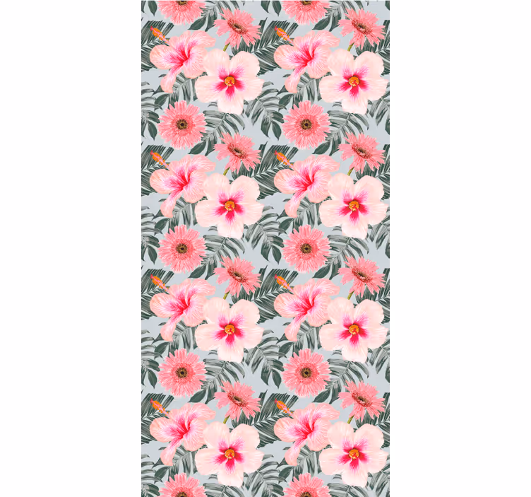 Papel de parede corredor hibiscos e flores - TenStickers