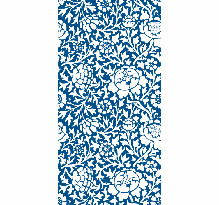 Papel de parede corredor padrão vintage azul - TenStickers