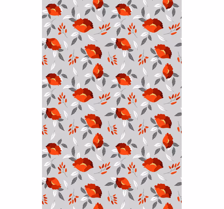 Papel de parede corredor padrão vermelho e cinza - TenStickers