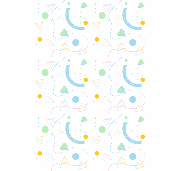 Papel de parede nórdicos padrão triângulos verdes e azuis - TenStickers