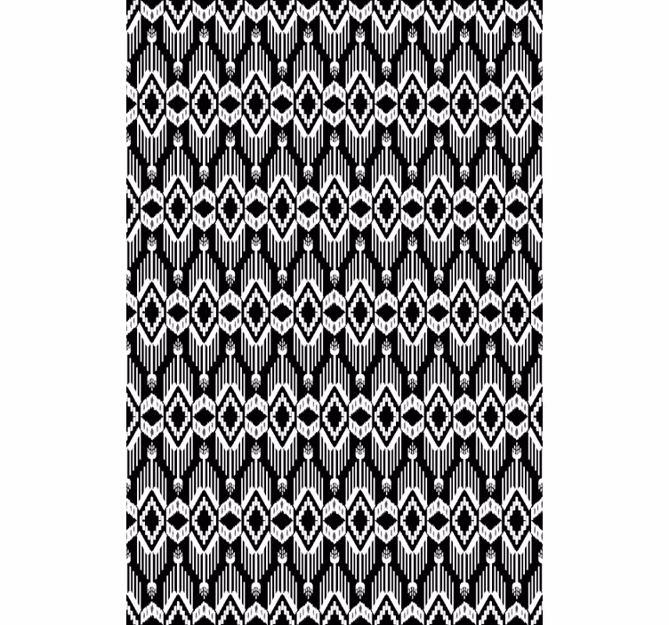 Papel de parede nórdicos padrão rústico preto e branco - TenStickers