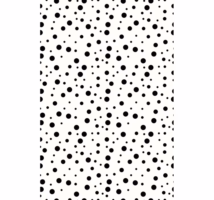 Papel de parede texturas e padrões bolinhas pretas - TenStickers