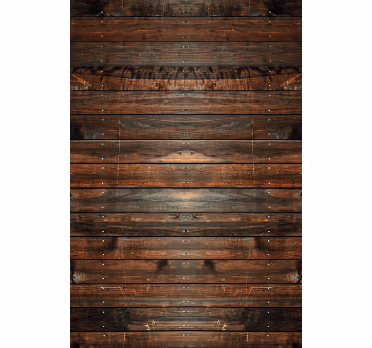 Papel de parede rústico marrom escuro de madeira - TenStickers